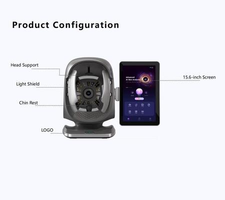 AI Gözenek Kırışıklık Cilt Analiz Makinesi 15.6 İnç HD Tarayıcı Salon Yüz Teşhis Güzellik Cihazı
