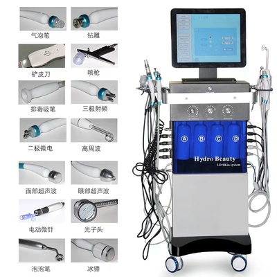 14 in 1 Hidrofacial dermabrasyon büyük kabarcık oksijen spreyi yüz LED cilt gençleştirme makinesi