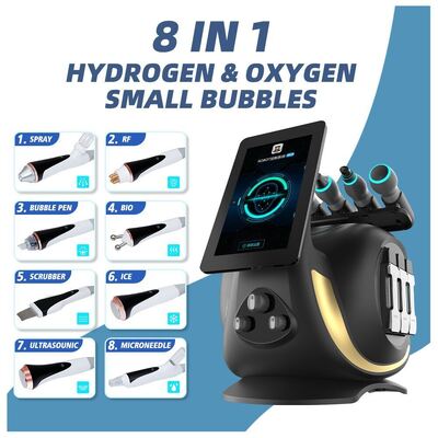 8 In 1 Hidrojen Oksijen Küçük Kabarcık Hydrafacial Makinesi Çok Fonksiyonlu Yüz Cilt Bakımı Salonu Ekipmanları